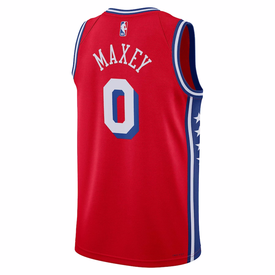 Tyrese Maxey Philadelphia 76ers Jordan Brand Unisex Swingman-Jersey - Statement Edition - Rot