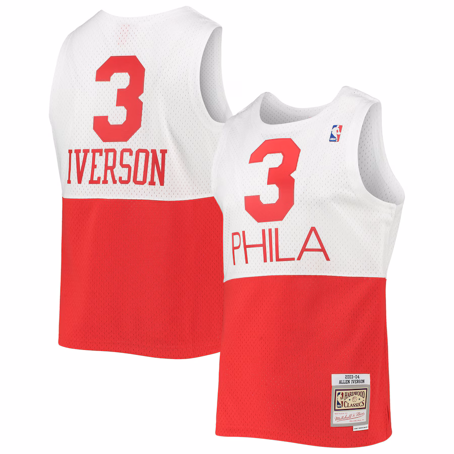 Allen Iverson Philadelphia 76ers 2003/2004 Hardwood Classics Swingman Jersey in White