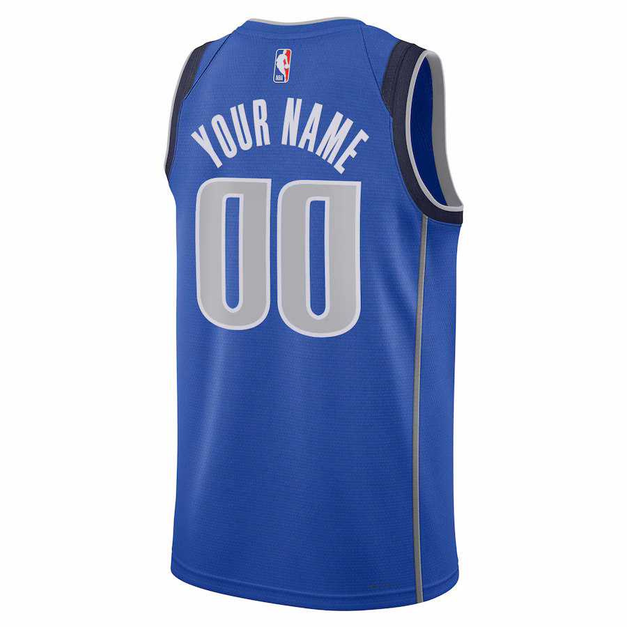 Dallas Mavericks Custom Jersey, Icon Edition, Blue