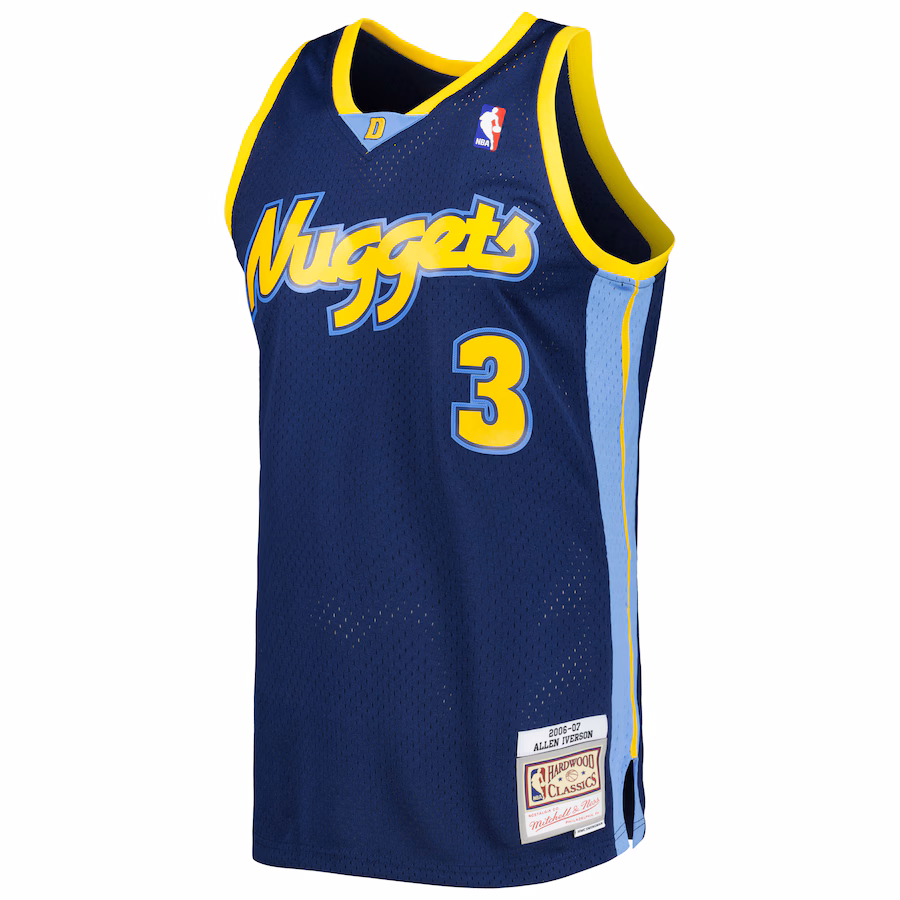 Allen Iverson, Denver Nuggets, Hardwood Classics, Navy Blue