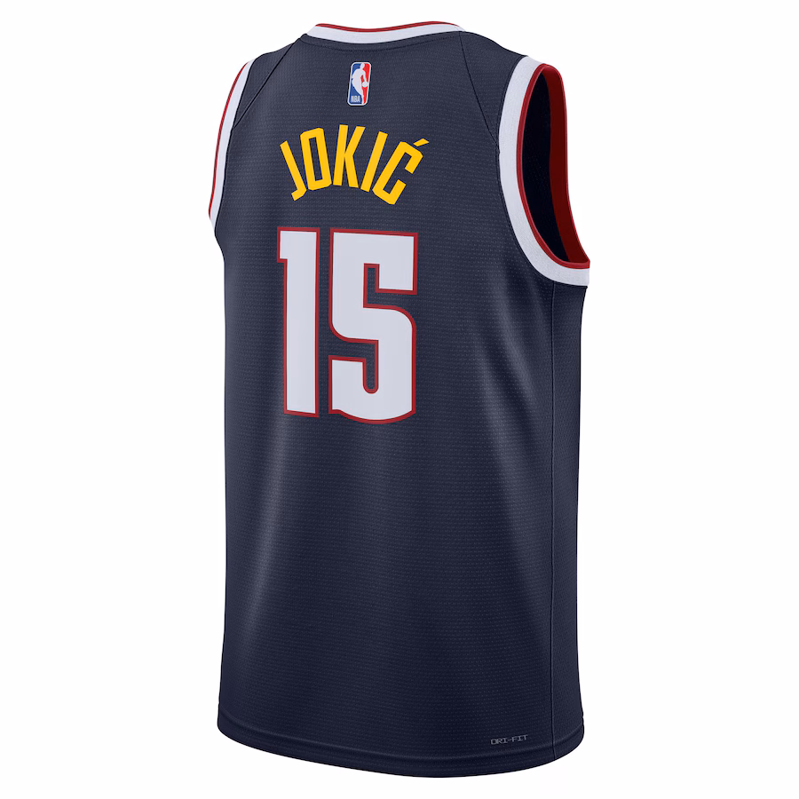 Nikola Jokic, Denver Nuggets, Édition Icône, Bleu Marin