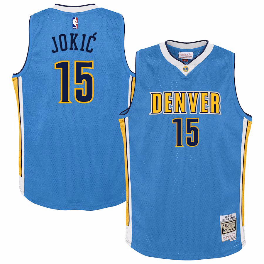 Nikola Jokic, Denver Nuggets, 2016/17 Hardwood Classics Swingman, Light Blue