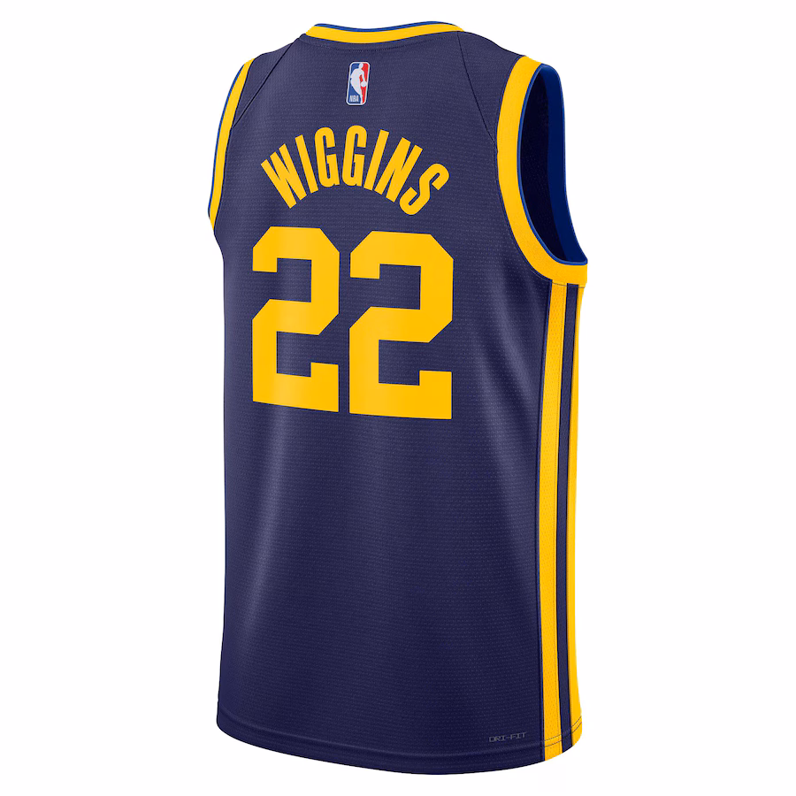 Andrew Wiggins, Golden State Warriors, Unisex de la marca Jordan, Edición declaración, Azul marino