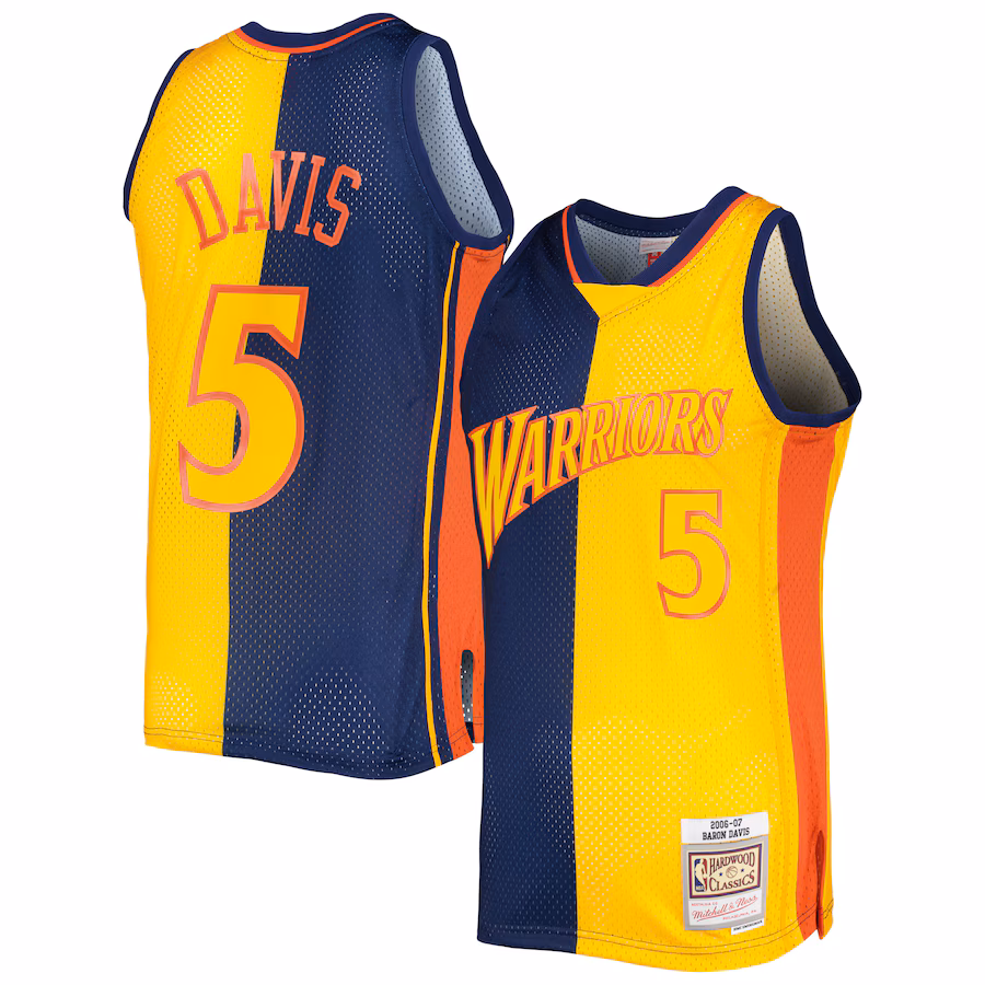 Baron Davis, Golden State Warriors, 2006/07, Navy Blue/Gold