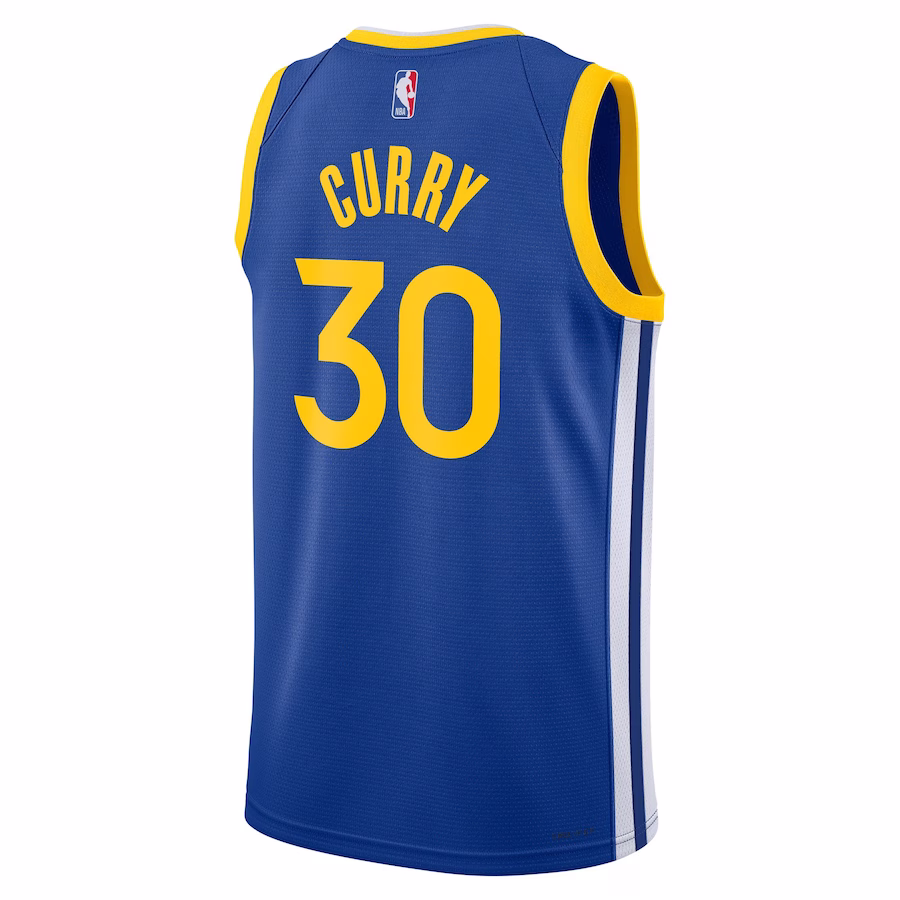 Stephen Curry, Golden State Warriors, Maglia Unisex Edizione Icon, Blu Regale