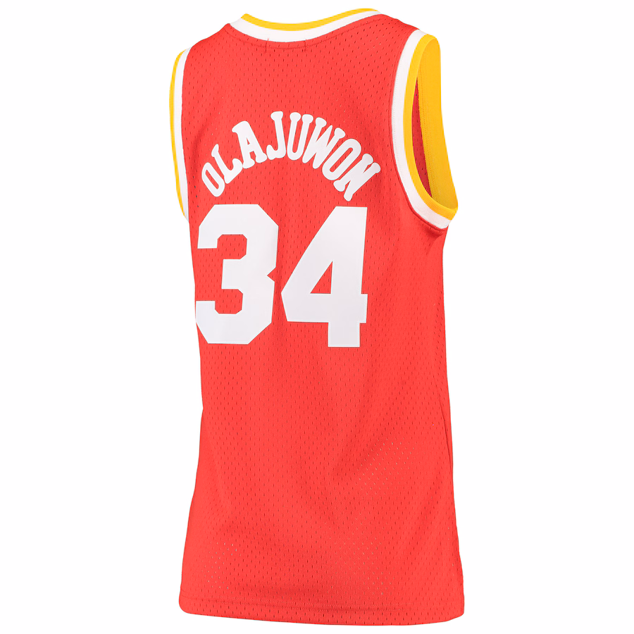 Hakeem Olajuwon, Houston Rockets, Camiseta de fan clásica 1993/94 para mujeres, Edición Cruiser, Roja