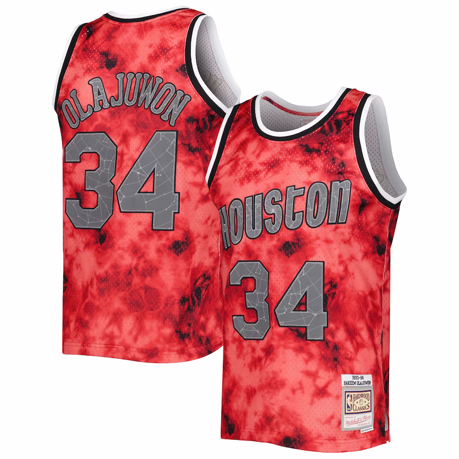 Hakeem Olajuwon, Houston Rockets, 1993/94 Galaxy Swingman Jersey, Red