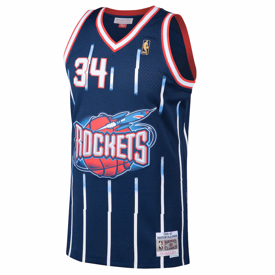Hakeem Olajuwon, Houston Rockets, 1996/97, Navy Blue