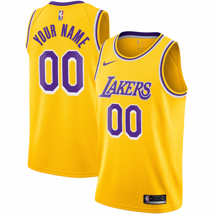Los Angeles Lakers maßgeschneidertes Jersey, Icon Edition, Gold
