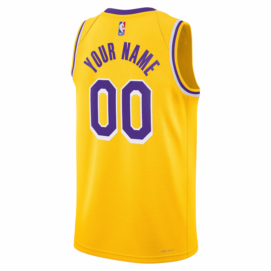 Los Angeles Lakers Unisex Custom Jersey, Icon Edition, Gold