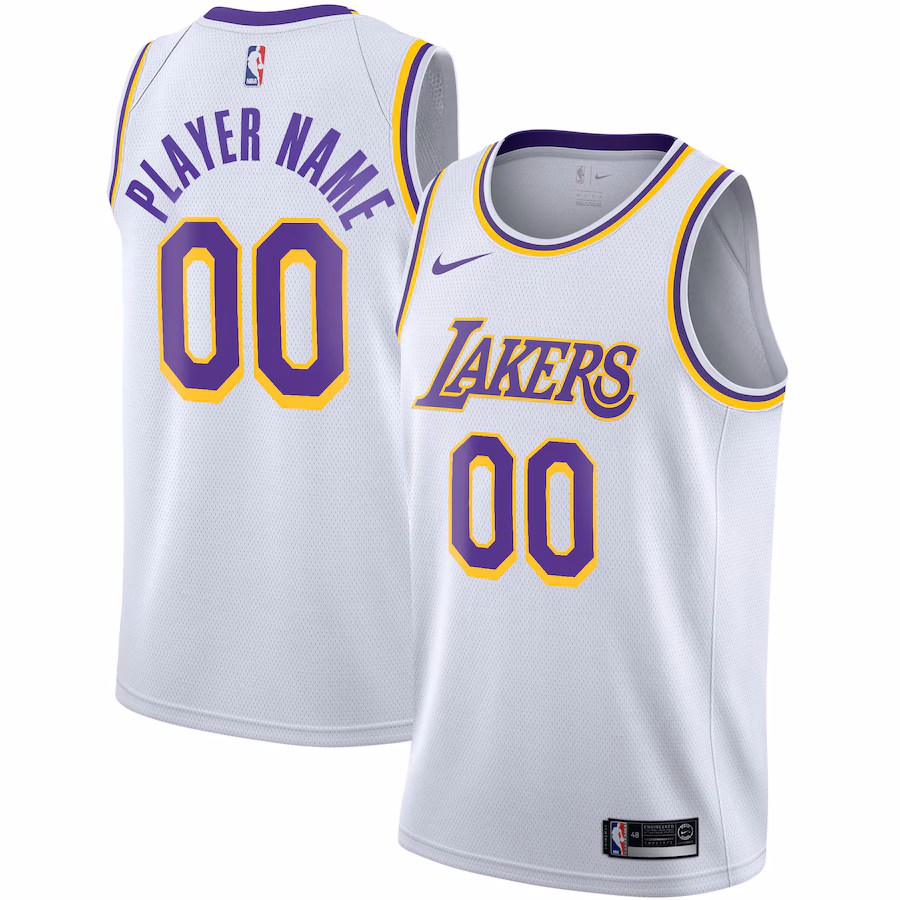 Los Angeles Lakers 2020/21 maßgeschneidertes Jersey, Association Edition, Weiß