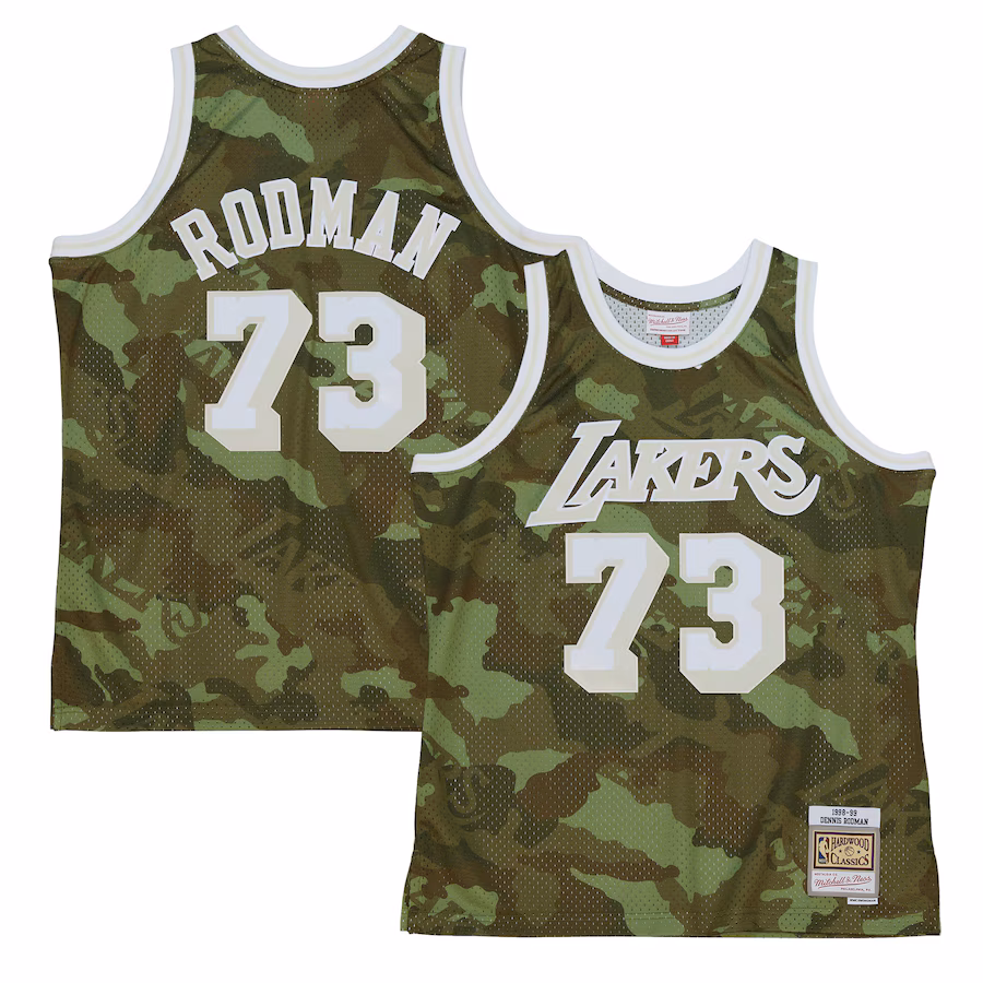 Dennis Rodman, Los Angeles Lakers, 1998/99 Ghost Green Jersey, Camouflage