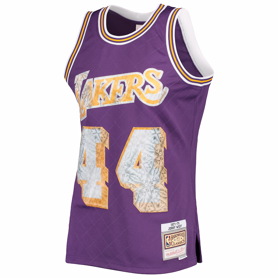 Jerry West, Los Angeles Lakers, Jersey de la Edición Fan Diamante de la 75ª Aniversario del NBA 1971/72 Clásico, Morado