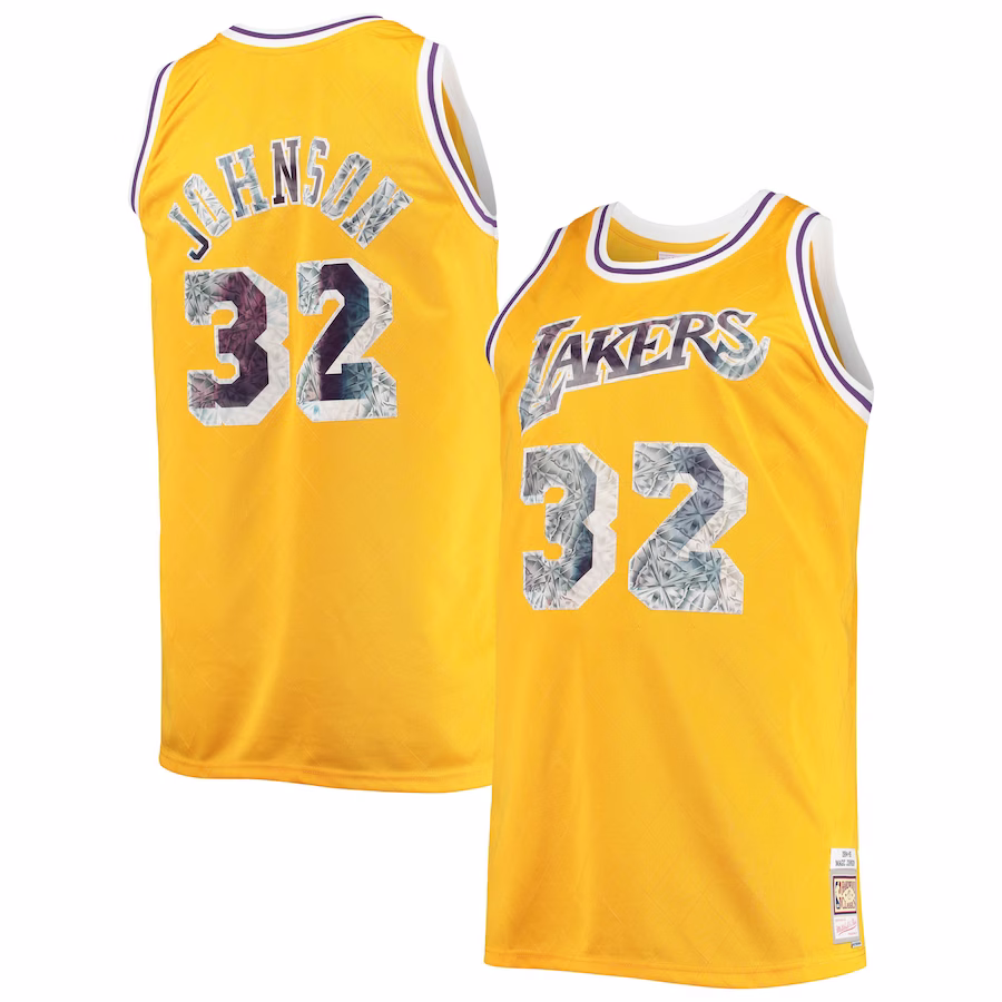 Magic Johnson, Los Angeles Lakers, 1984/85 NBA 75. Jahrestag Diamond Fan Edition Jersey, Gold