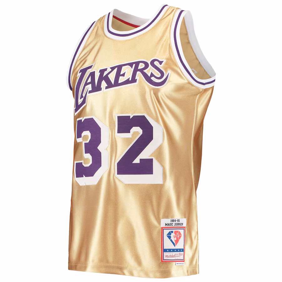 Magic Johnson, Los Angeles Lakers, 75e Anniversaire, Maillot Classique 1984/85, Or