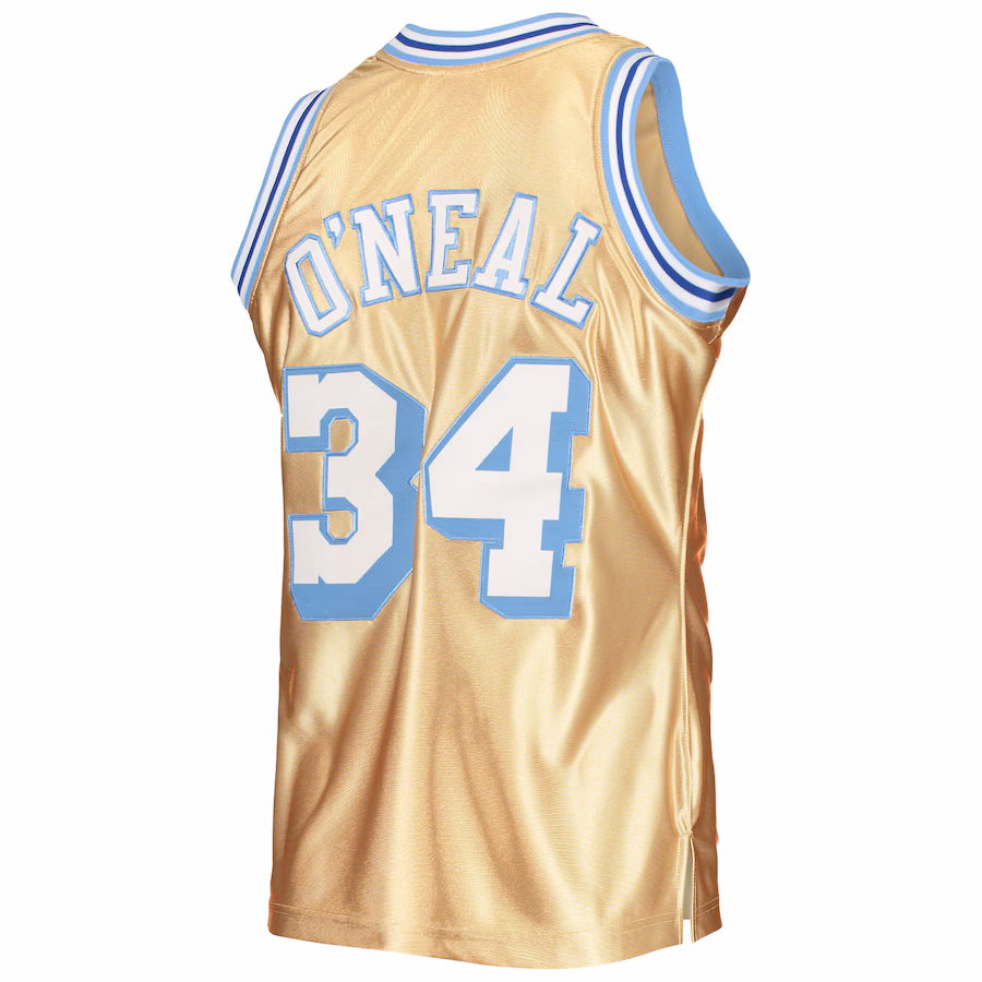 Shaquille O'Neal, Los Angeles Lakers, 75° Anniversario 1996/97 Jersey Classico Vintage, Oro