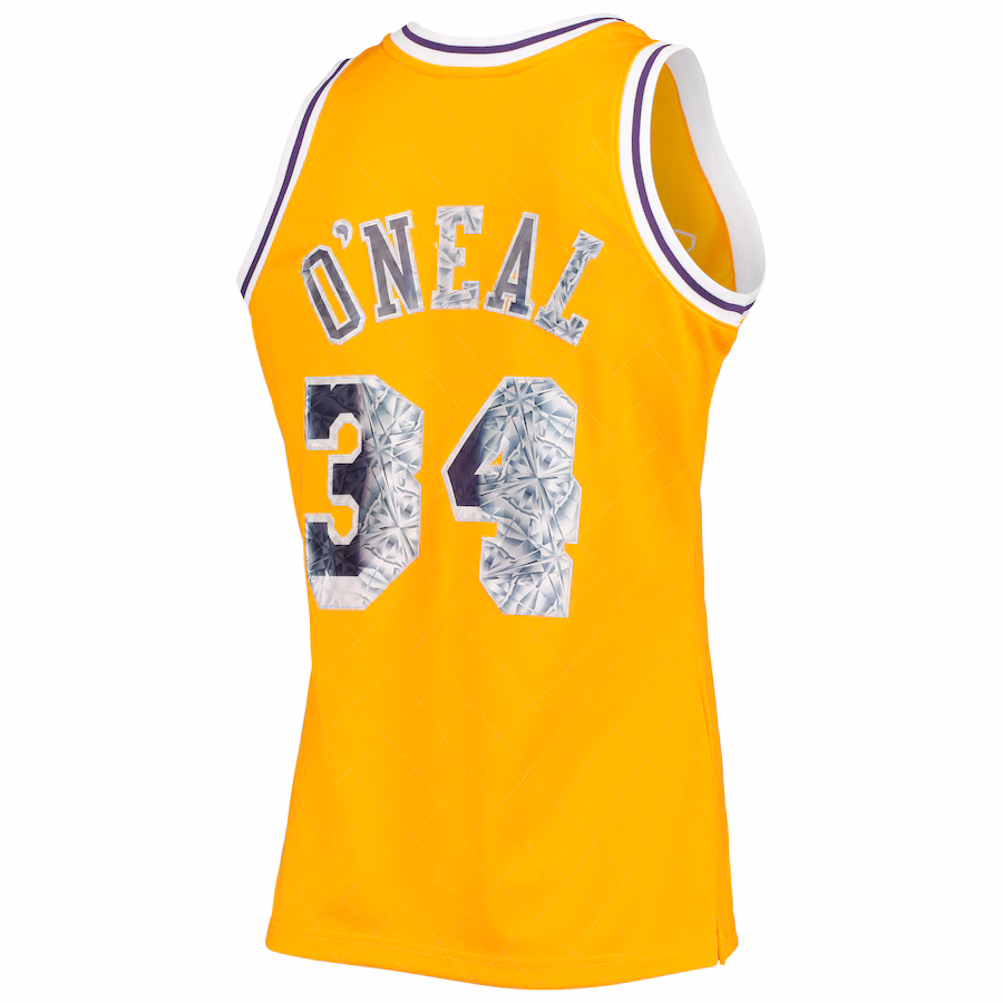 Shaquille O'Neal, Los Angeles Lakers, 1996-97 Classico NBA 75° Anniversario Diamond Fan Edition Jersey, Oro
