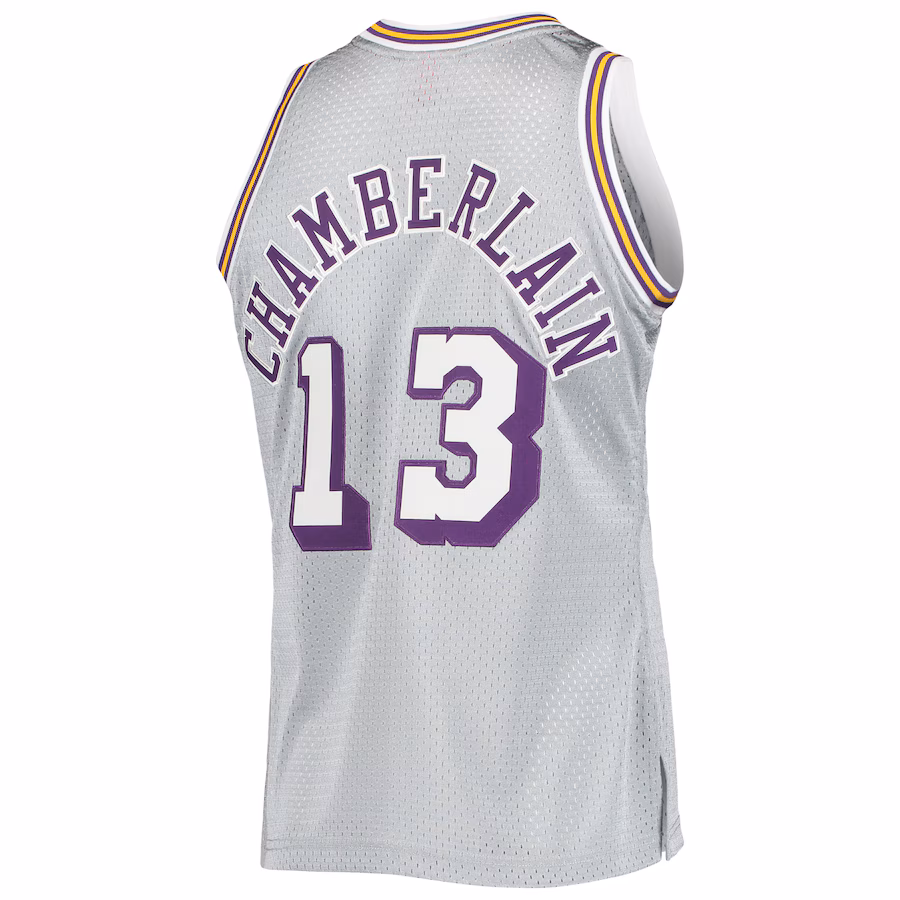 Wilt Chamberlain, Los Angeles Lakers, 75th Anniversary 1971/72 Classic Vintage Jersey, Silver
