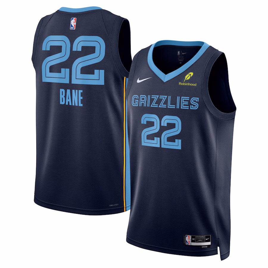 Desmond Bane, Memphis Grizzlies, Édition Icône, Bleu marine