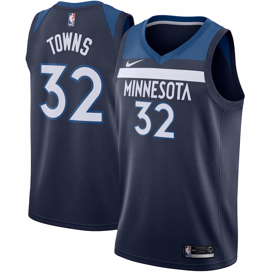 Karl Anthony Towns, Minnesota Timberwolves, Icon Edition, Navy Blue