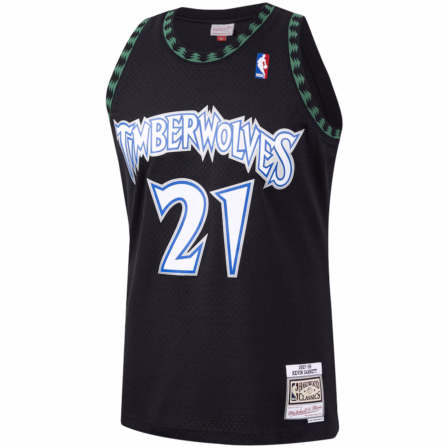 Maglia nera di Kevin Garnett dei Minnesota Timberwolves