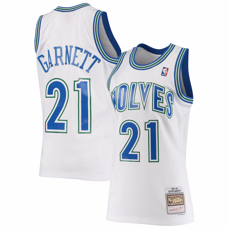 Kevin Garnett Minnesota Timberwolves 1995-96 White Jersey