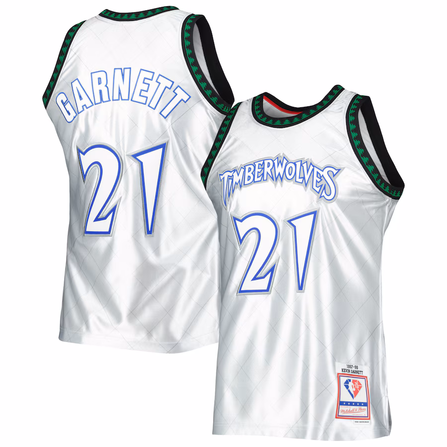 Kevin Garnett Minnesota Timberwolves 1997-98 75th Anniversary Edition White Jersey