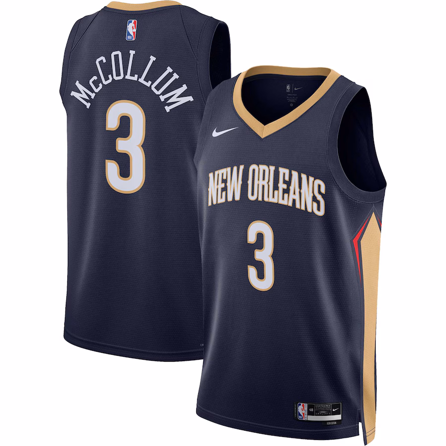 CJ McCollum, New Orleans Pelicans, Edizione Icona, Blu Marinaio