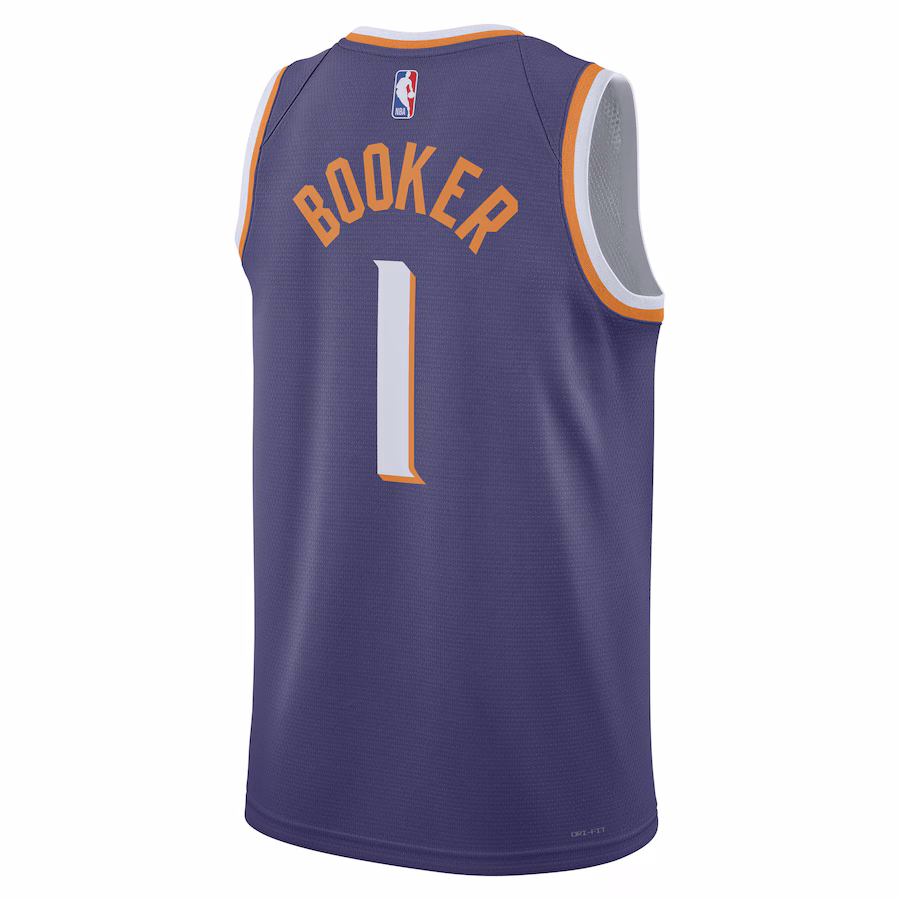 Maillot Unisex Swingman de Devin Booker pour les Phoenix Suns - Édition Icône - Violet