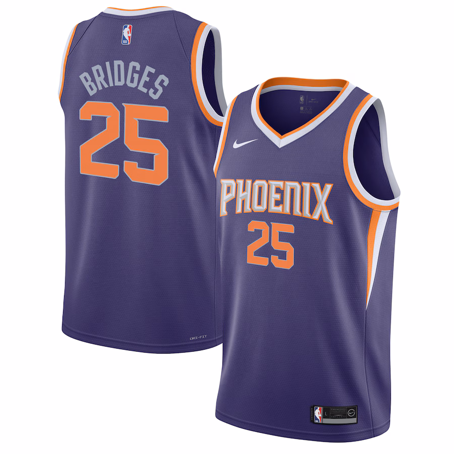 Mikal Bridges Phoenix Suns Youth Swingman Jersey - Icon Edition - Purple