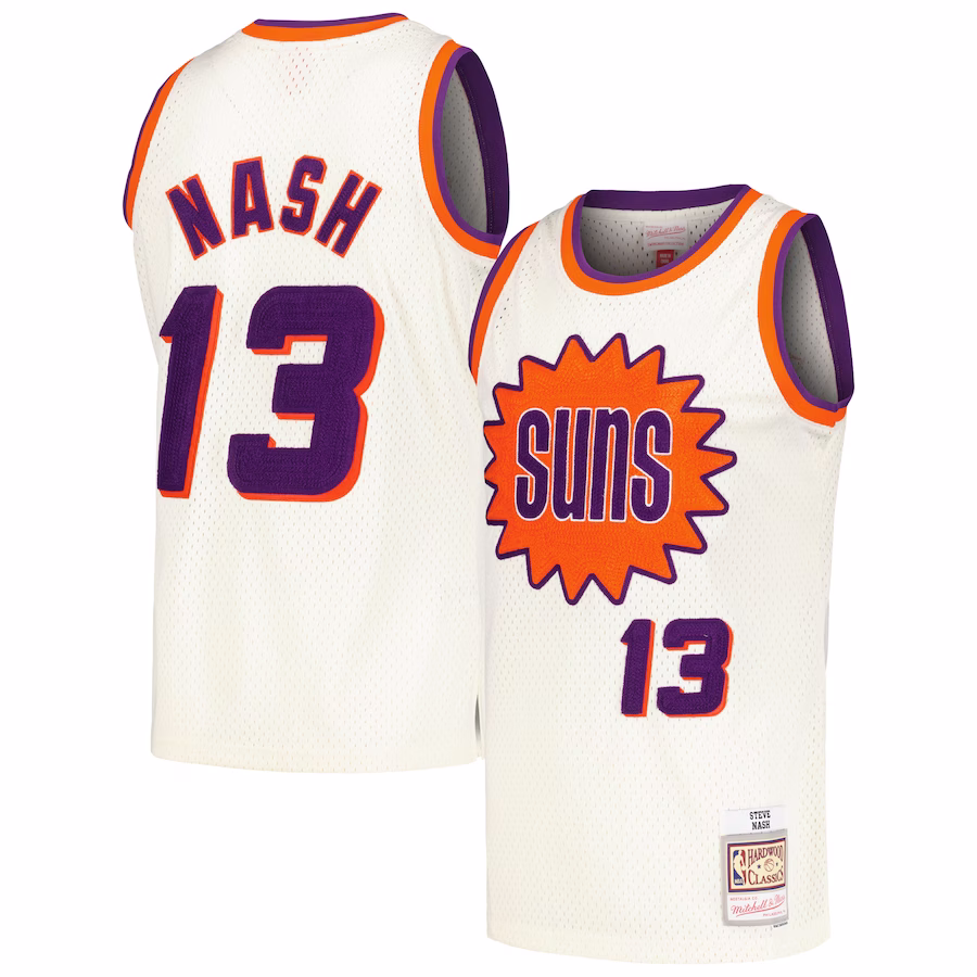 Steve Nash Phoenix Suns Mitchell & Ness Chain Stitch Swingman Jersey - Cream