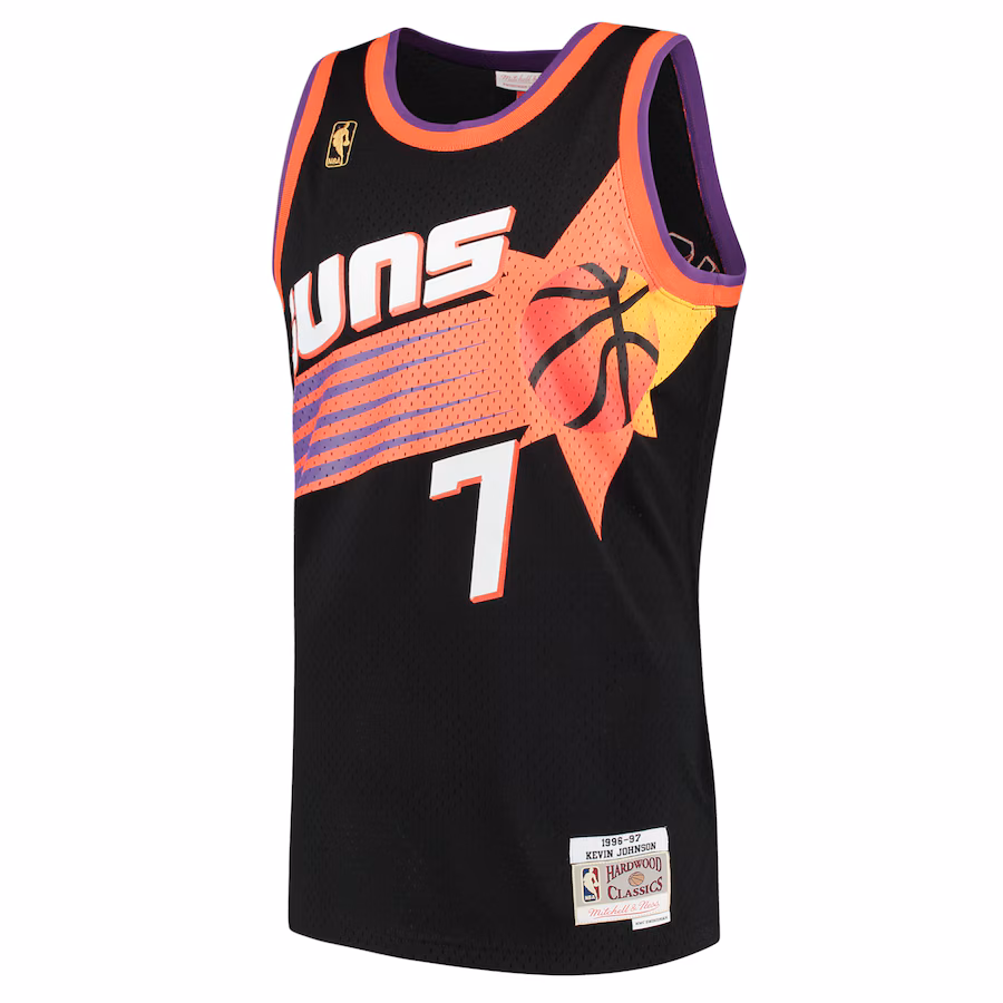 Maillot Swingman des Hardwood Classics 1996/97 de Kevin Johnson pour les Phoenix Suns de Mitchell & Ness - Noir