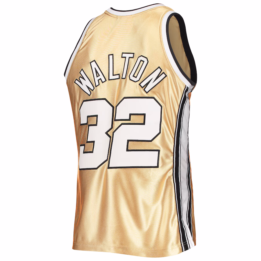 Bill Walton, Portland Trail Blazers, Camiseta clásica retro 1976/77 para el 75º aniversario, Oro