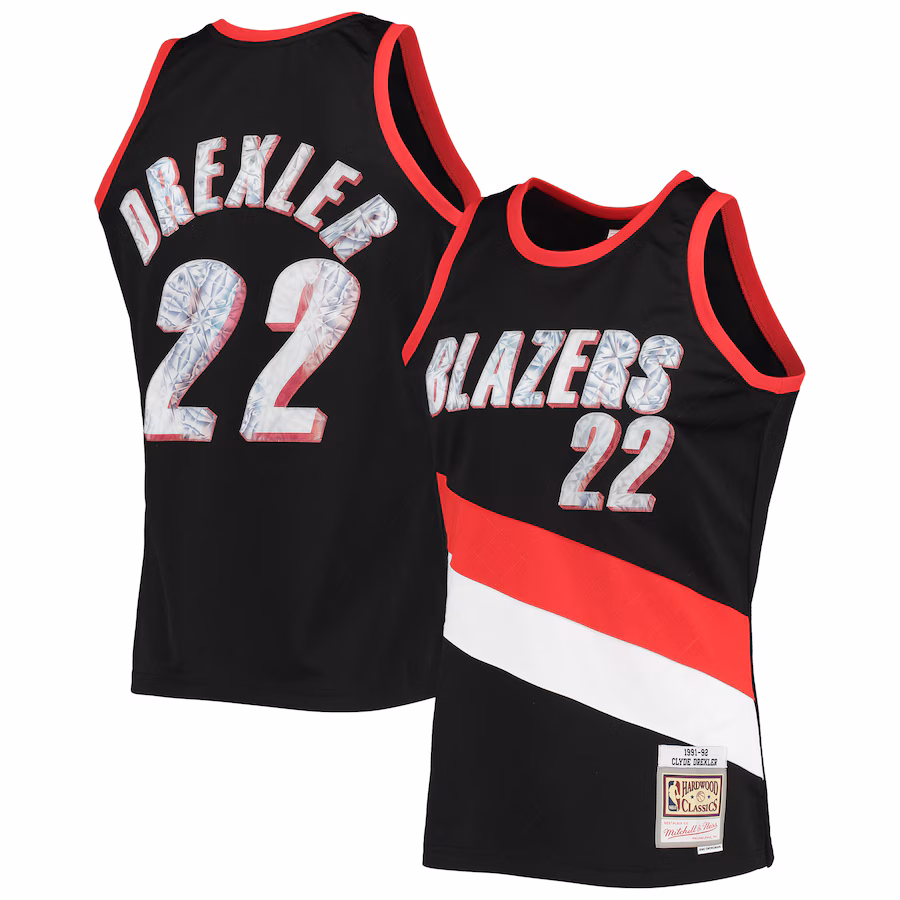 Clyde Drexler Portland Trail Blazers 1991/92 NBA 75th Anniversary Diamond Jersey
