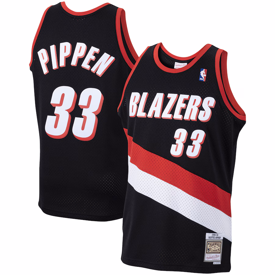Scottie Pippen, Portland Trail Blazers, 1999/00 Klassisches Holzmuster, Schwarz