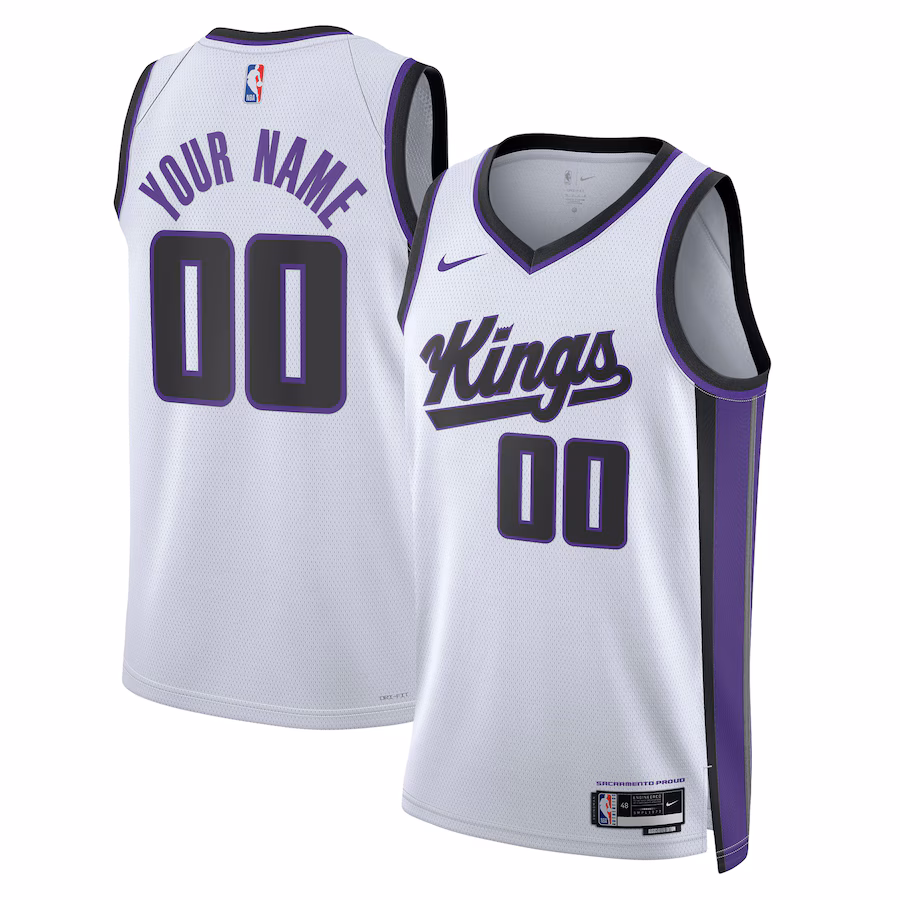 Sacramento Kings Custom Jersey, Association Edition, White