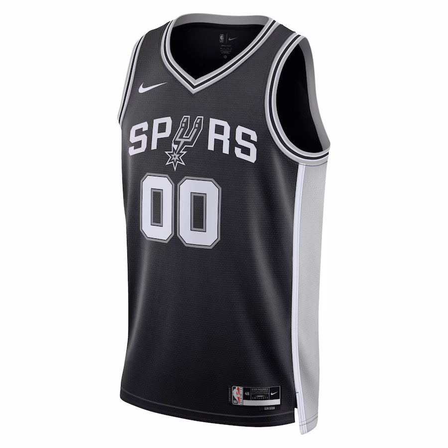Camiseta personalizada unisex de los San Antonio Spurs, Edición icónica, Negro