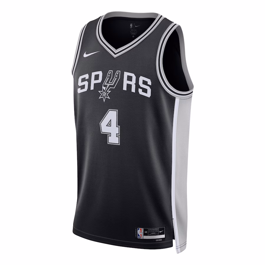 De'Aaron Fox, San Antonio Spurs, Men's and Women's, Icon Edition, Black