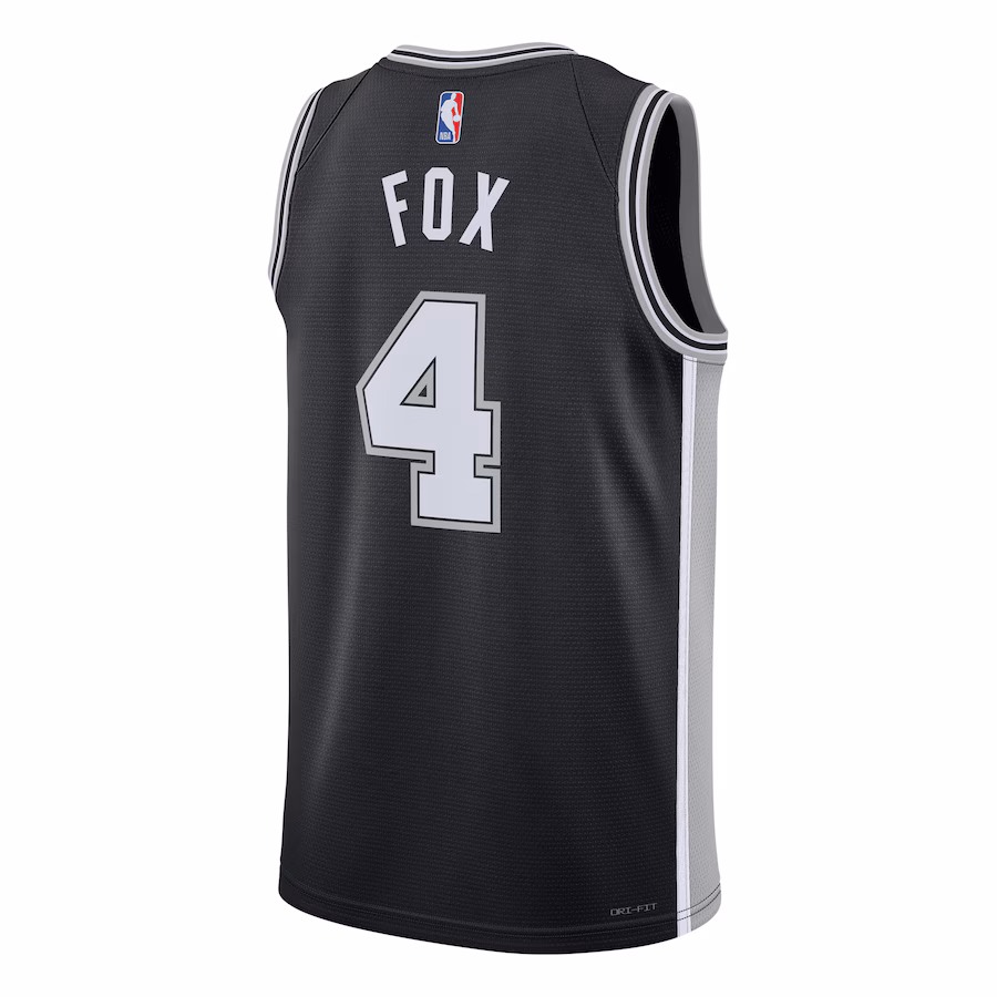 De'Aaron Fox, San Antonio Spurs, Men's and Women's, Icon Edition, Black