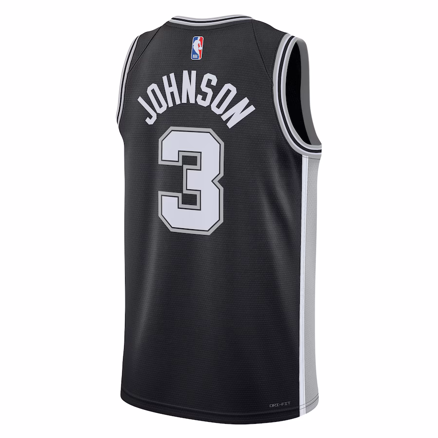 Keldon Johnson, San Antonio Spurs, Unisex-Jersey, Icon Edition, Schwarz
