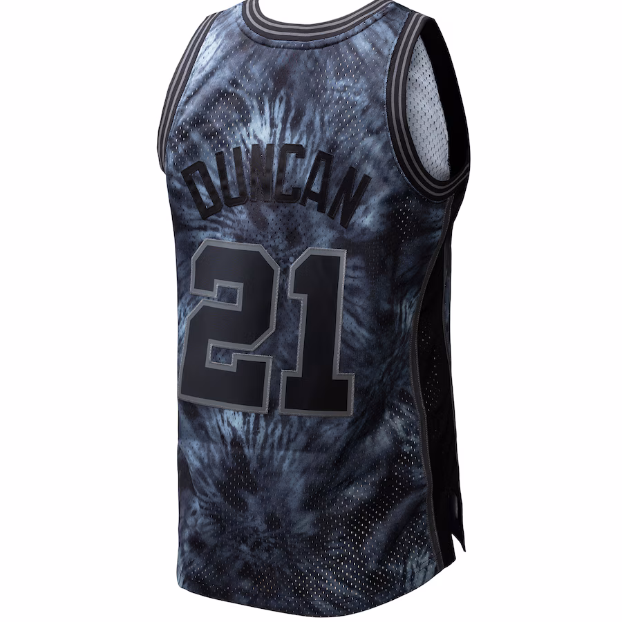 Tim Duncan, San Antonio Spurs, 1998/99 Tie-Dye Jersey, Black