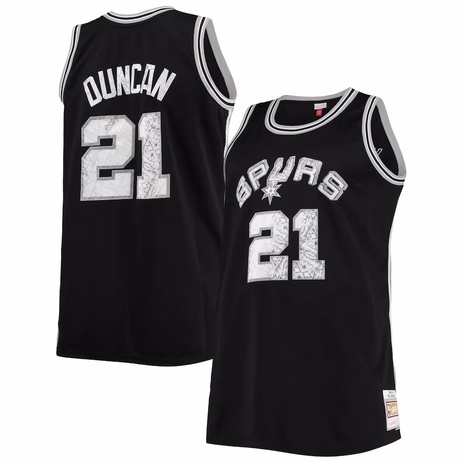 Tim Duncan, San Antonio Spurs, 1998/99, NBA 75. Jahrestag Diamond Edition, Schwarz