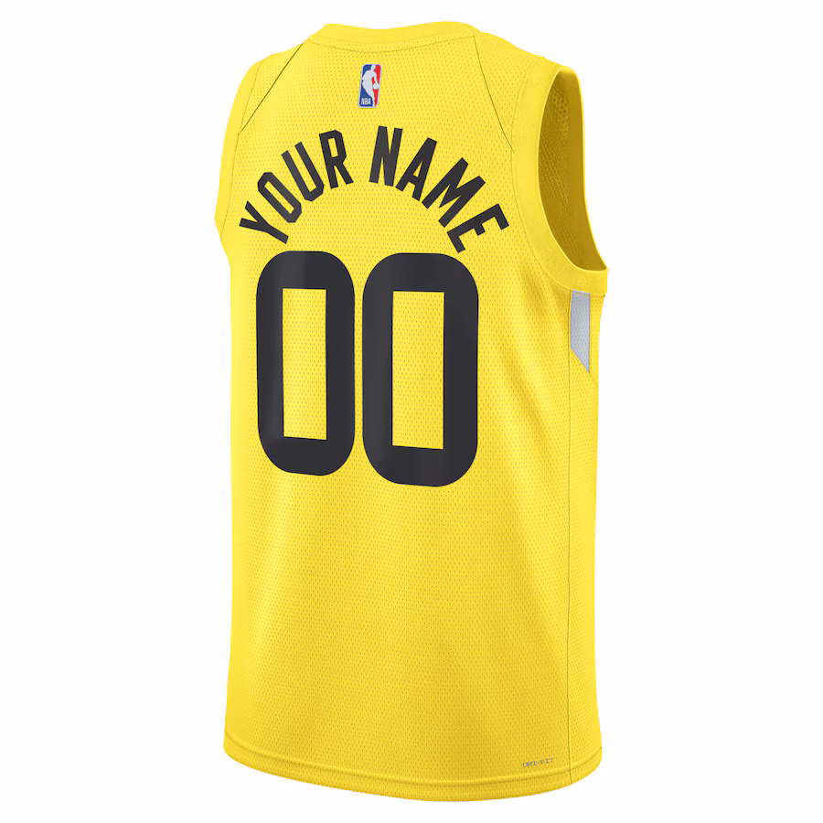 Utah Jazz Custom Jersey, Icon Edition, Yellow
