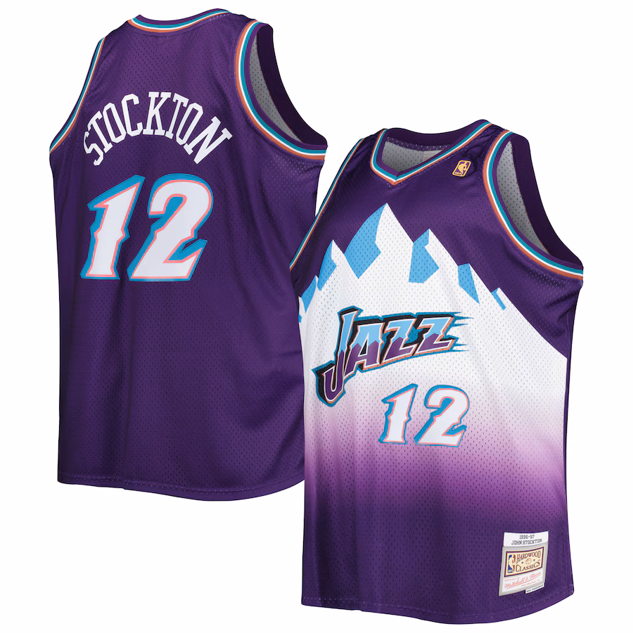 John Stockton Utah Jazz 1996/97 Fan Jersey, Purple