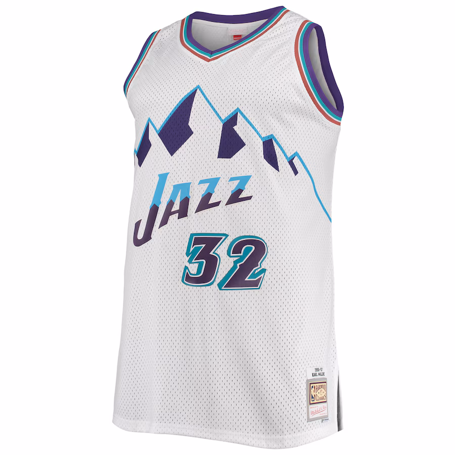 Karl Malone Utah Jazz 1996/98 White